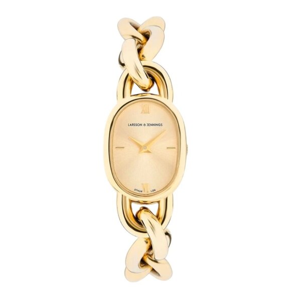Larsson & Jennings Gold Tone Chain Bracelet Watch NIB 8\